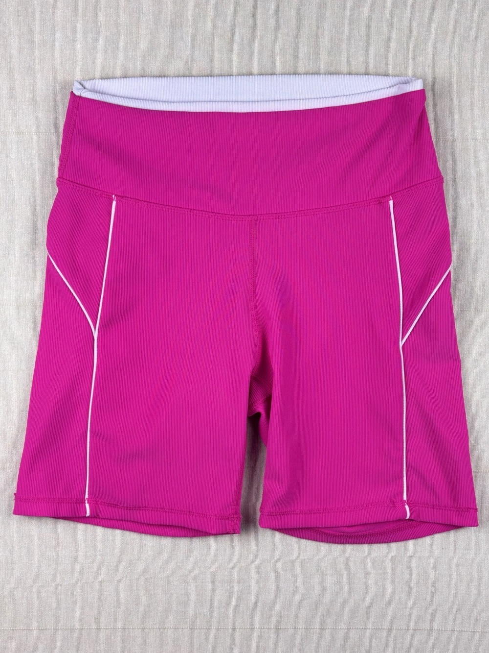 WILO The Label Pink Ribbed Biker Shorts Medium Activewear Pockets Workout